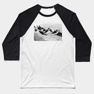 Birds and People relaxing at the beach Baseball T-Shirt